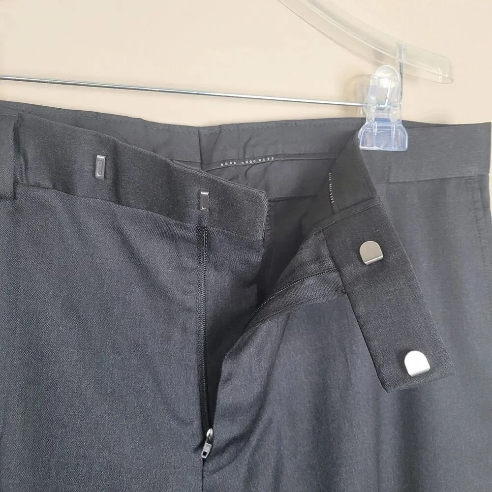 Hugo Boss Waist Size 36 Virgin Wool Pasolini Dress Pants Dark Gray Size 40 L